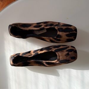 Stuart Weitzman Brown and Black Animal Print Flats